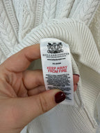 Holland Cooper Cream Knitted Jumper With Lace Sleeves (Size UK L)