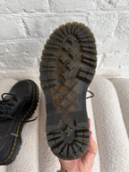 Dr. Martens Black Leather Boots with Yellow Accents (Size UK 4)