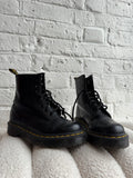 Dr. Martens Black Leather Boots with Yellow Accents (Size UK 4)
