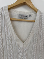Holland Cooper Cream Knitted Jumper With Lace Sleeves (Size UK L)