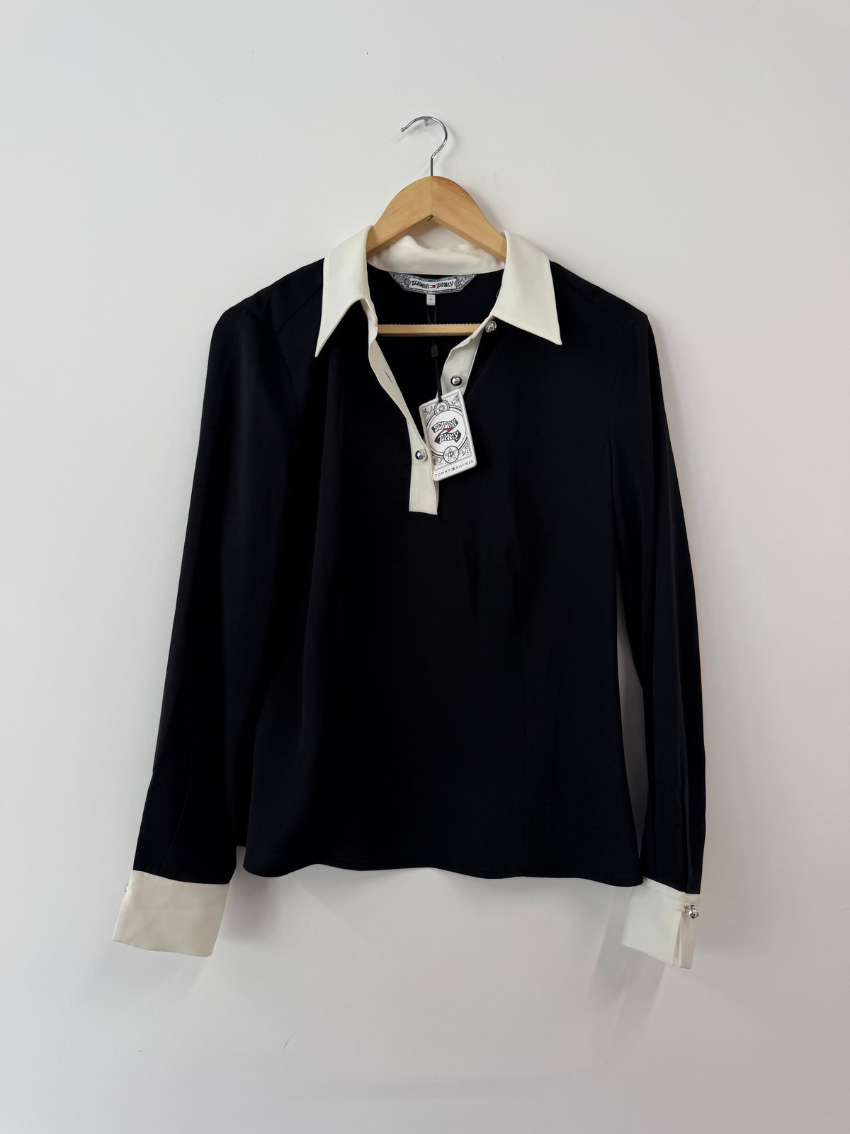 Tommy Hilfiger x Zendaya Black & Cream Blouse (Size UK 8)