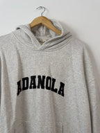 Adanola Varsity Oversized Hoodie – Light Grey Melange / Black (Size M)