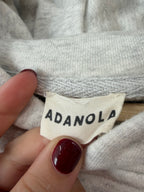 Adanola Varsity Oversized Hoodie – Light Grey Melange / Black (Size M)