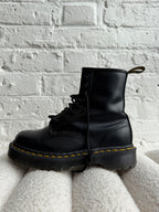 Dr. Martens Black Leather Boots with Yellow Accents (Size UK 4)