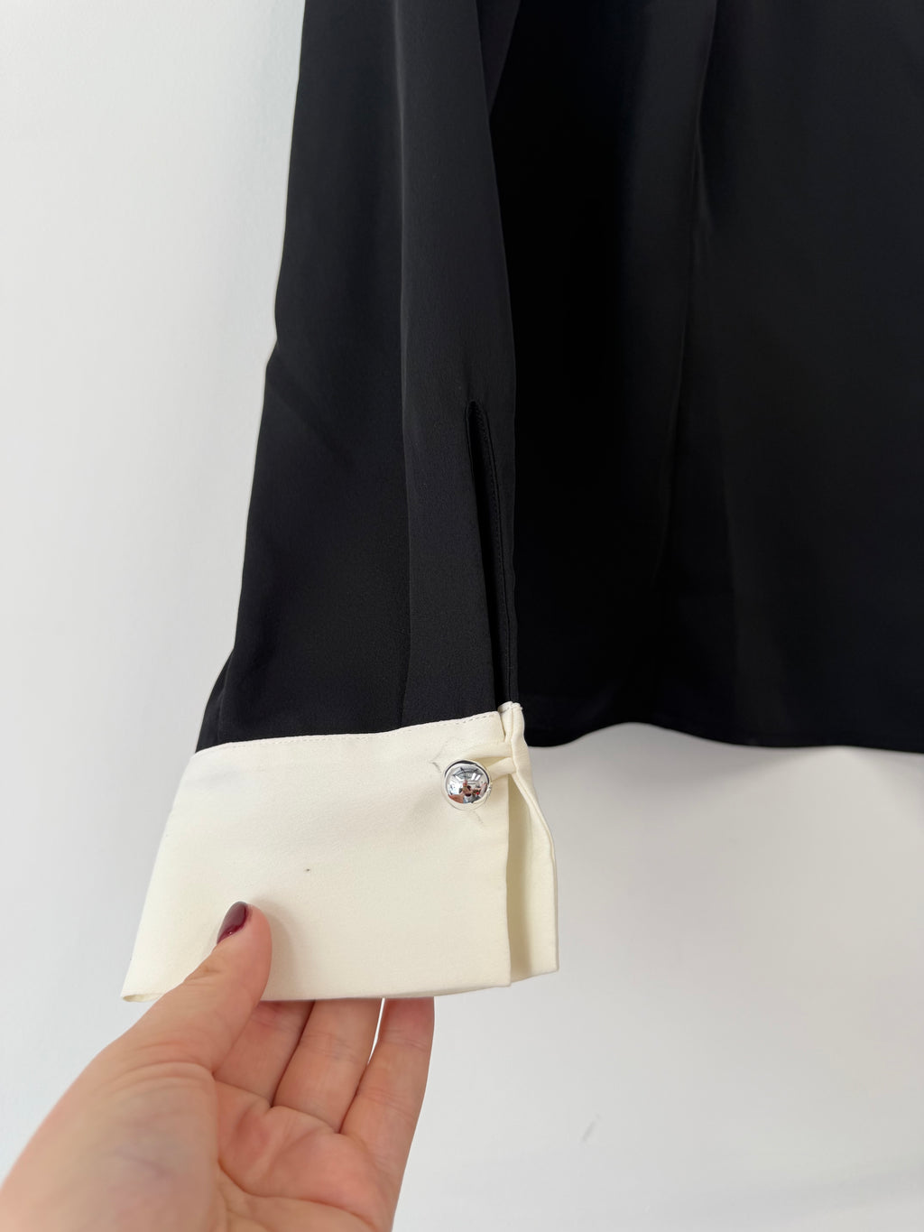 Tommy Hilfiger x Zendaya Black & Cream Blouse (Size UK 8)