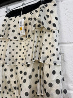 Marks & Spencer tiered double lined polka dot maxi skirt UK 16