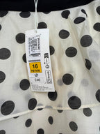 Marks & Spencer tiered double lined polka dot maxi skirt UK 16