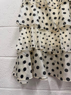 Marks & Spencer tiered double lined polka dot maxi skirt UK 16