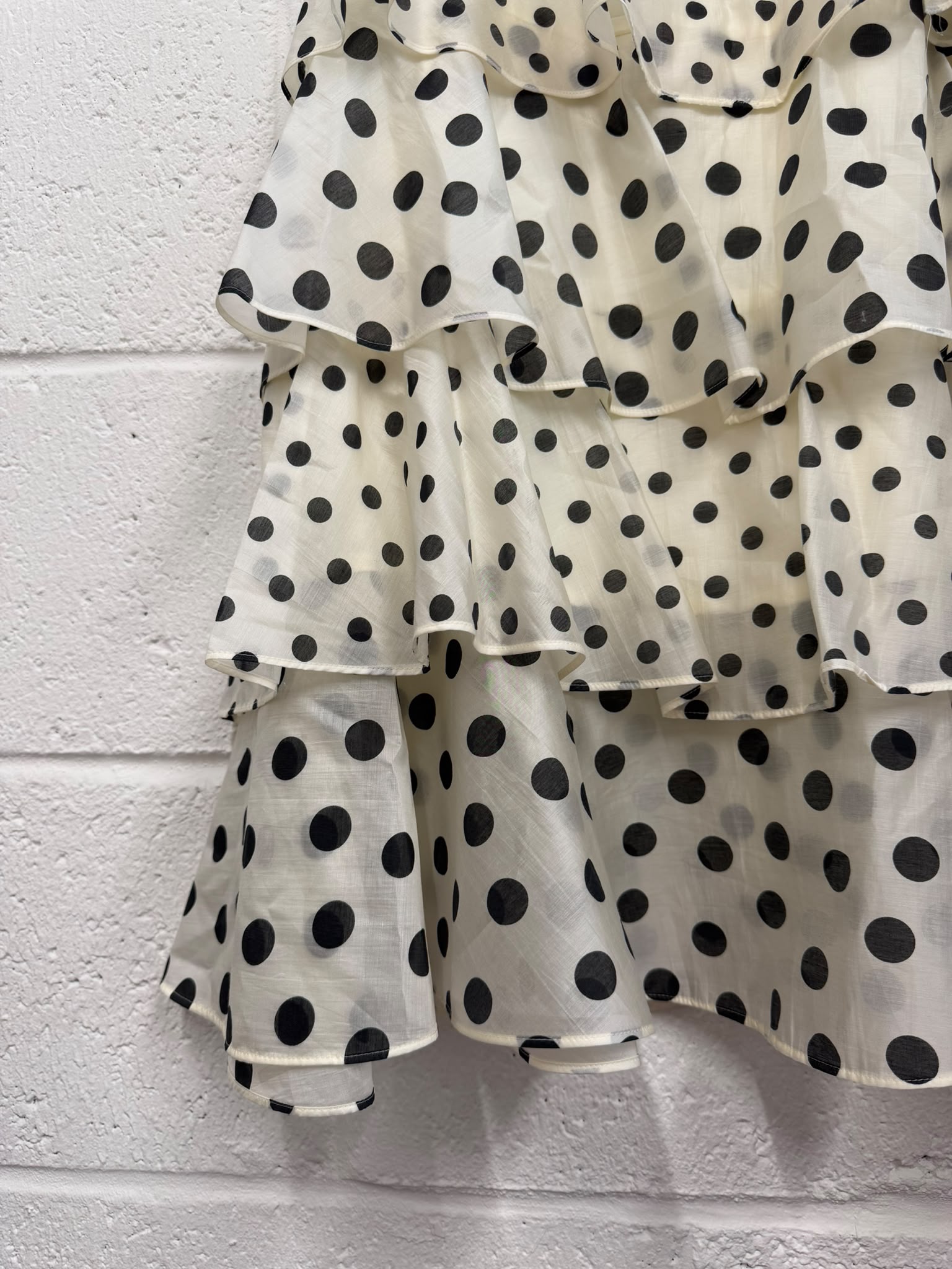 Marks & Spencer tiered double lined polka dot maxi skirt UK 16