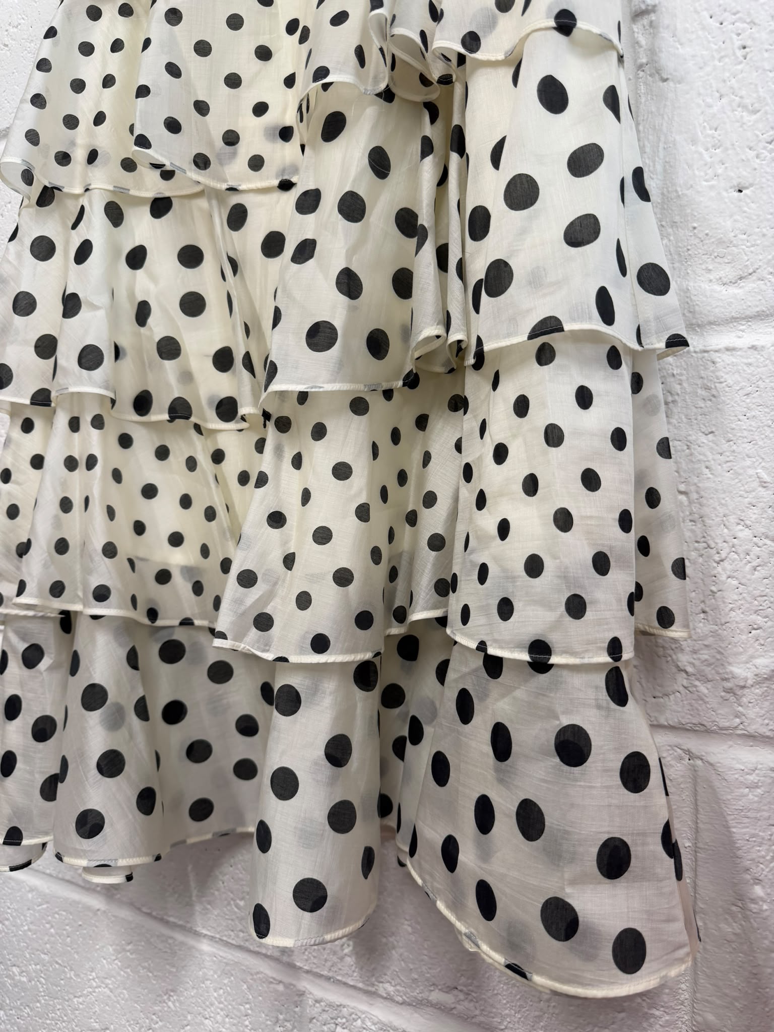 Marks & Spencer tiered double lined polka dot maxi skirt UK 16