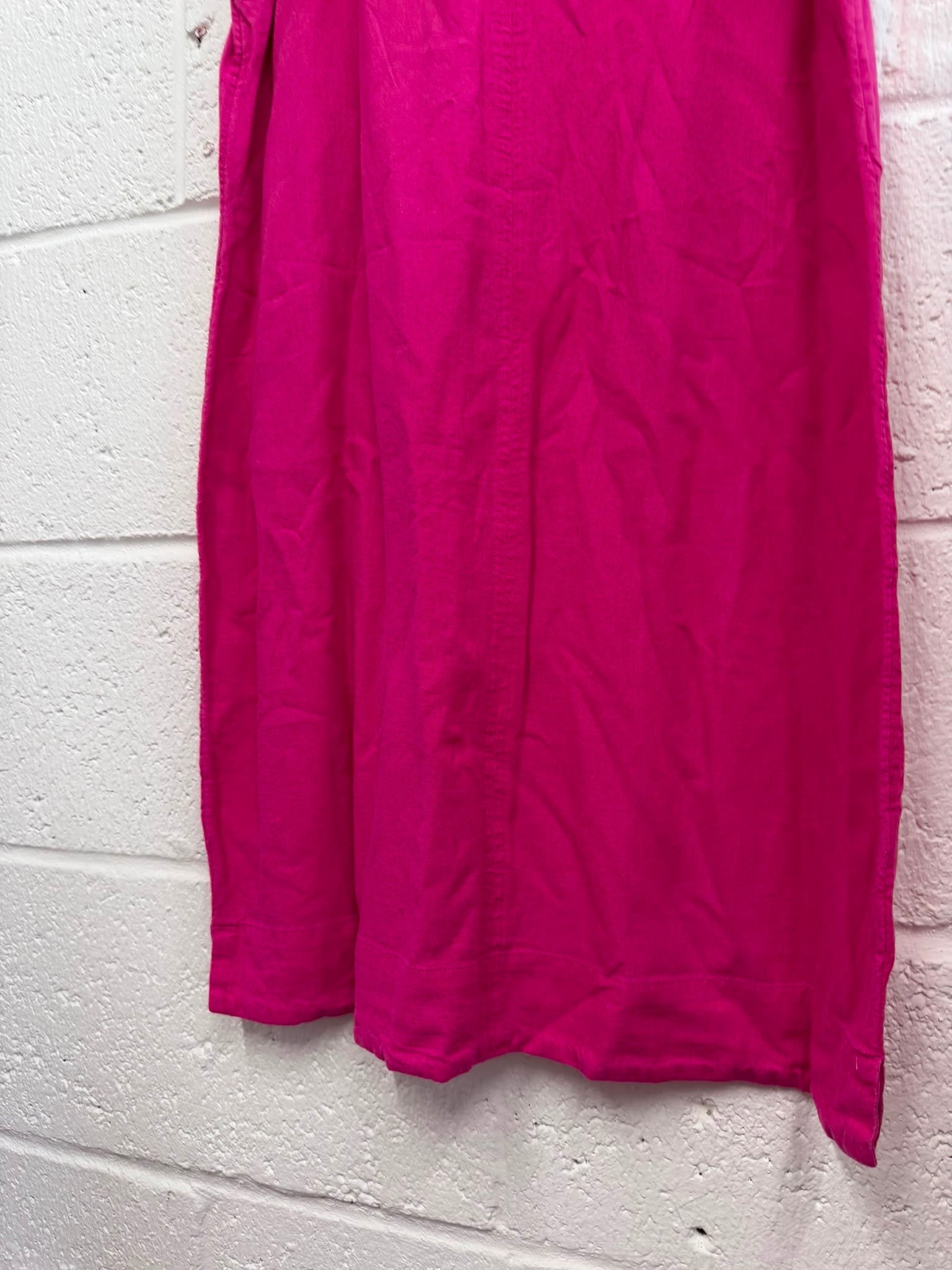 Marks & Spencer Fuchsia Pink Linen Rich Dress UK 16