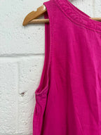 Marks & Spencer Fuchsia Pink Linen Rich Dress UK 16