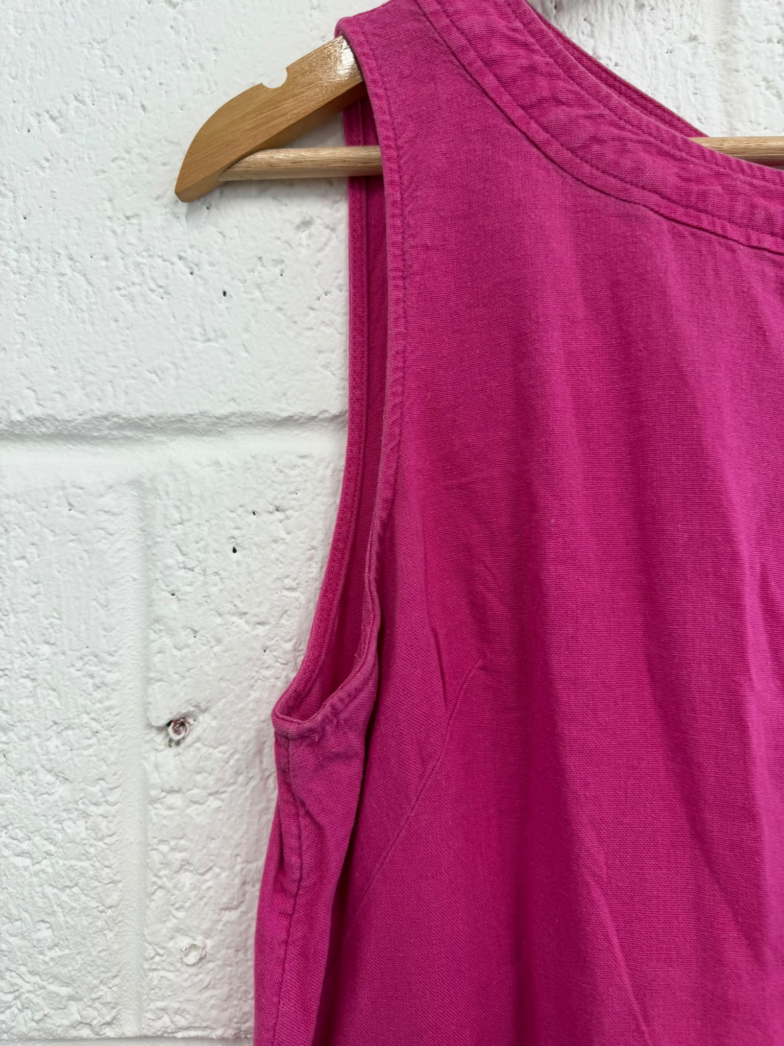 Marks & Spencer Fuchsia Pink Linen Rich Dress UK 16