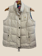 Joules Cream Padded Zip Up Gilet UK 12