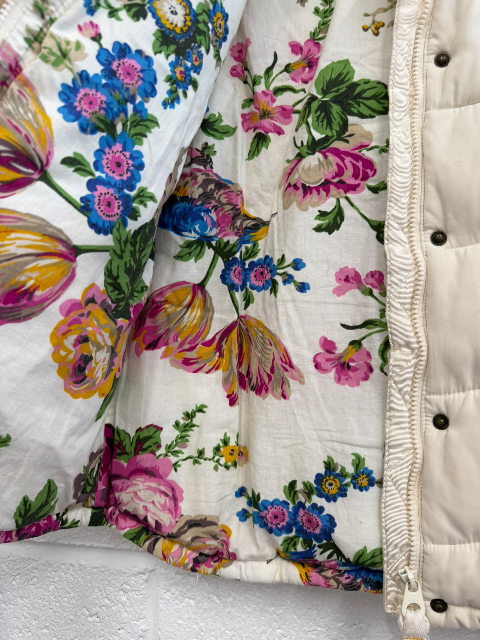 Joules Cream Padded Zip Up Gilet UK 12