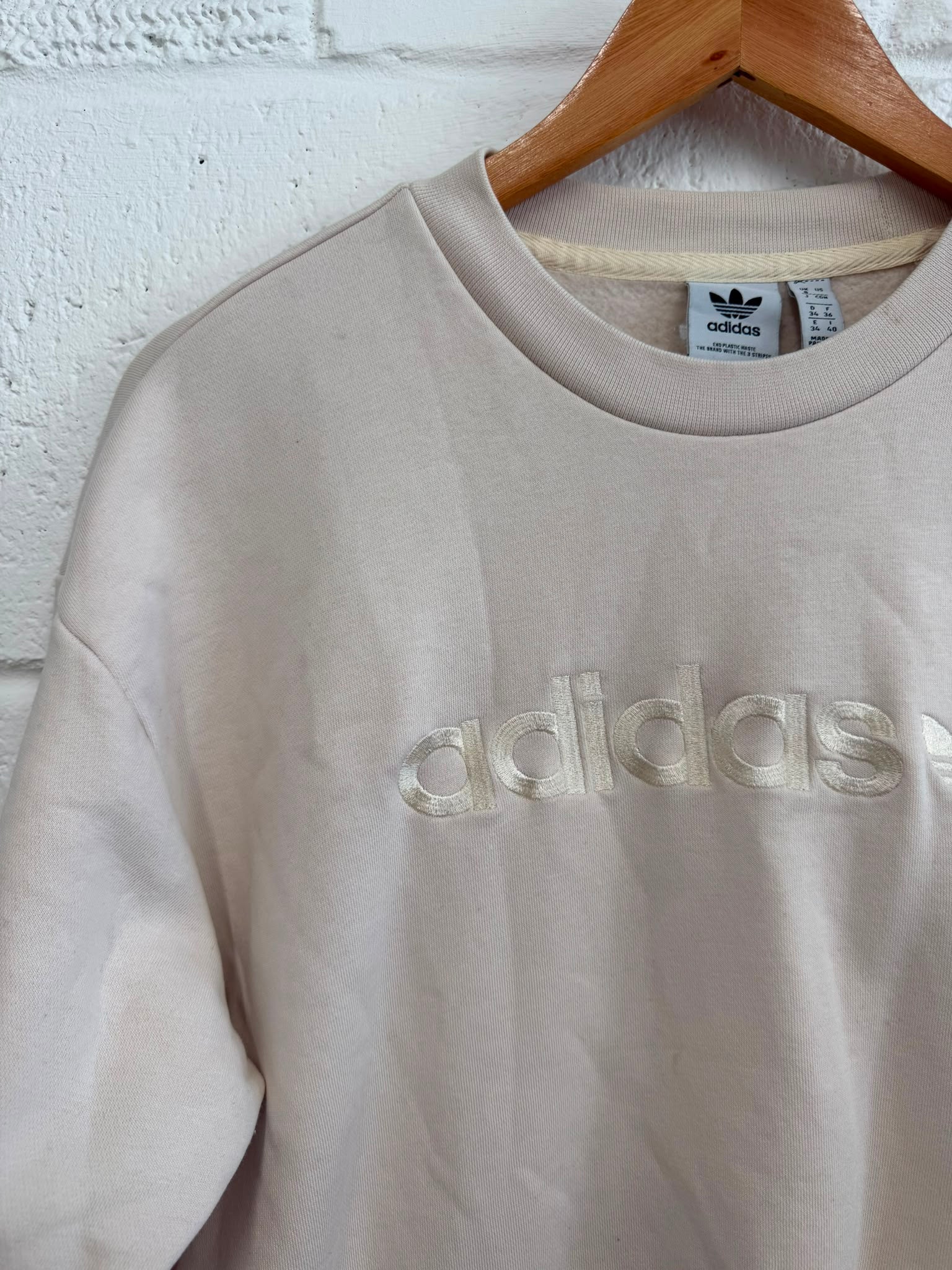 Adidas Cream Pull Over Jumper UK 8