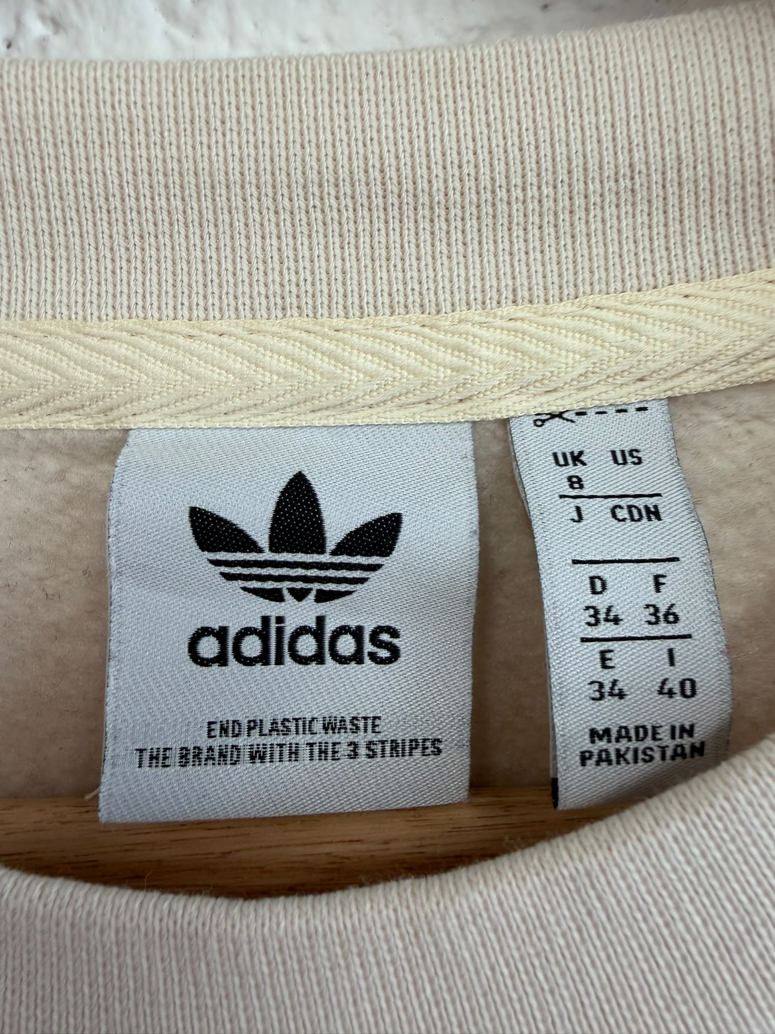 Adidas Cream Pull Over Jumper UK 8