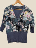 Oasis Purple Floral cardigan UK S