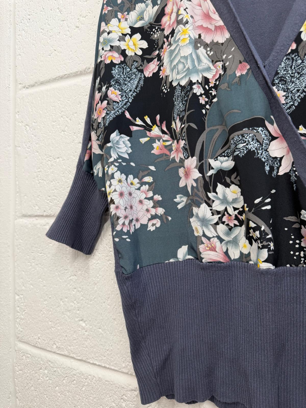 Oasis Purple Floral cardigan UK S