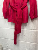 Zara Fuchsia Pink Glitter Effect Blazer Tie Up Front UK M