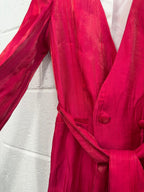 Zara Fuchsia Pink Glitter Effect Blazer Tie Up Front UK M