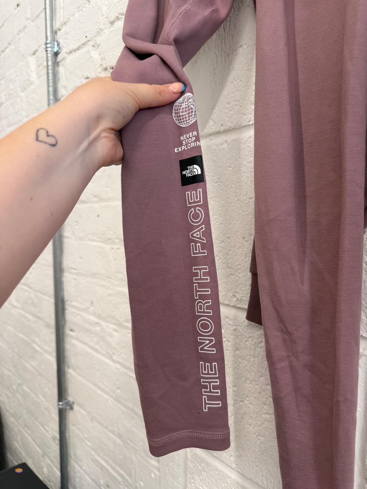 The North Face Mauve/Purple Tracksuit Leggings & Hoodie UK S