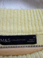 M&S Butter Yellow Knitter Long Sleeve Jumper UK M
