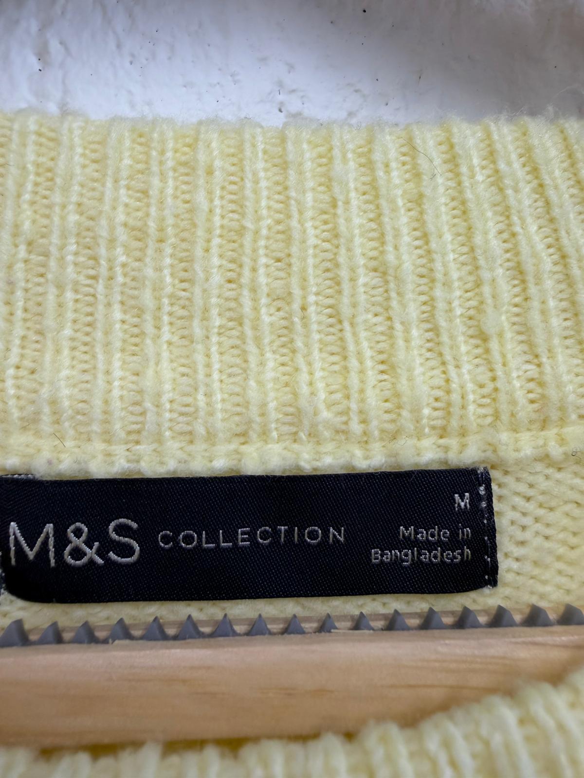 M&S Butter Yellow Knitter Long Sleeve Jumper UK M
