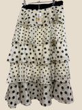 Marks & Spencer tiered double lined polka dot maxi skirt UK 16